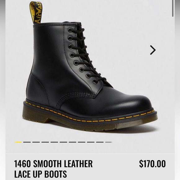 Dr. Martens 1460 Black Smooth Leather Combat Boot - Size Women’s 8, Men’s 7 - Picture 9 of 16